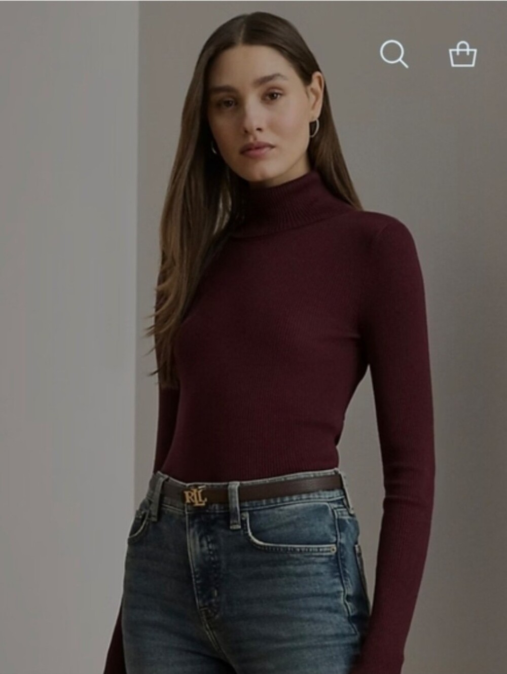 Lauren Ralph Lauren Burgundy Turtleneck Sweater